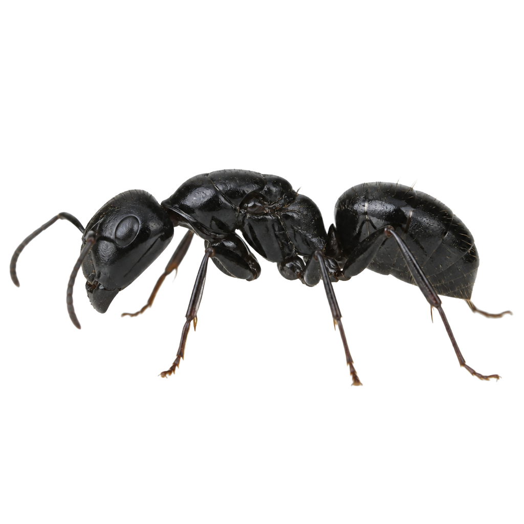 Close-up of a black carpenter ant